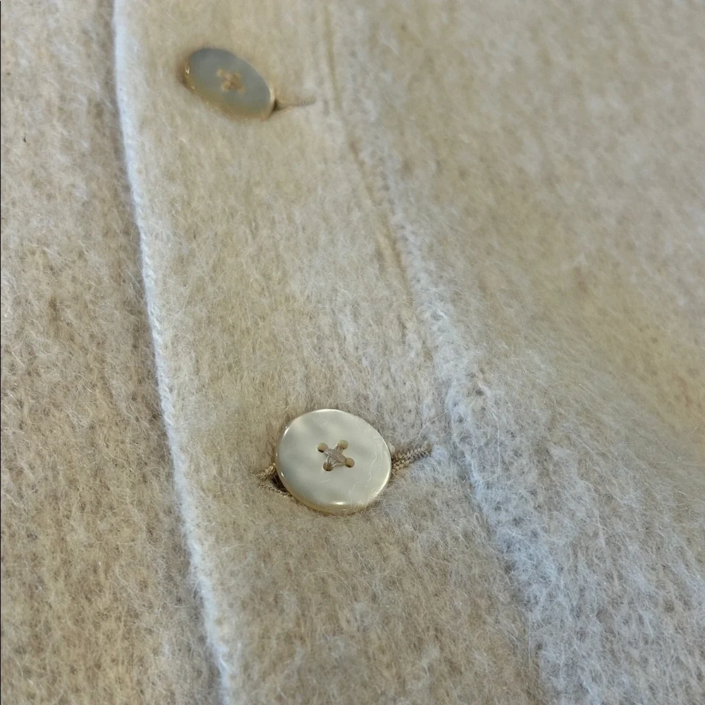 VTG Penney’s Towncraft Women’s Cream Cardigan Wool Mohair Cobain Sweater XL